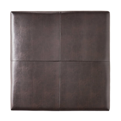 Large Square Ottoman Bench, faux leather Coffee Table Ottoman with rack & Solid Wood Legs, Oversized Ottoman for Living Room - 1st Choice Furniture Direct