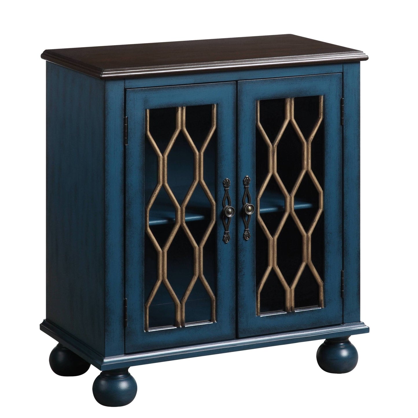 Lassie Antique Blue Finish Console Cabinet - 1st Choice Furniture Direct