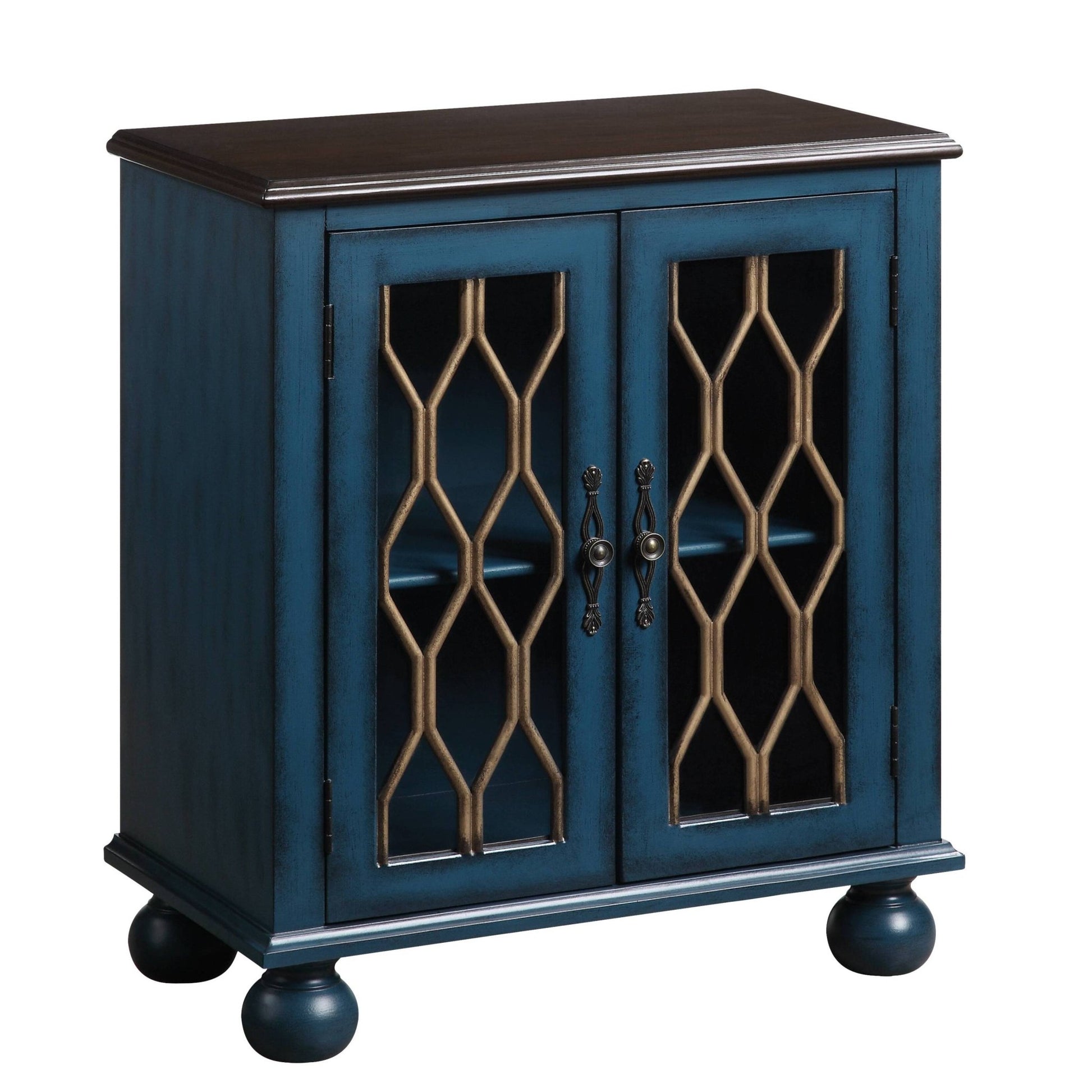 Lassie Antique Blue Finish Console Cabinet - 1st Choice Furniture Direct
