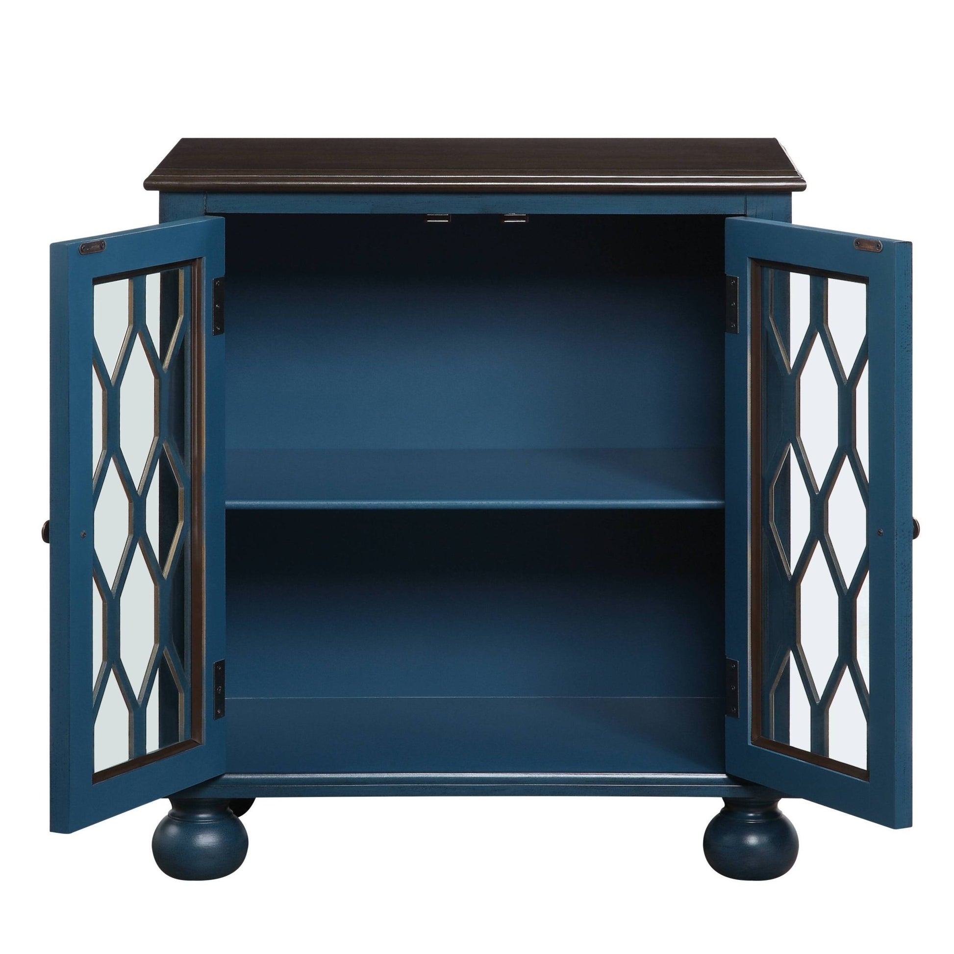 Lassie Antique Blue Finish Console Cabinet - 1st Choice Furniture Direct