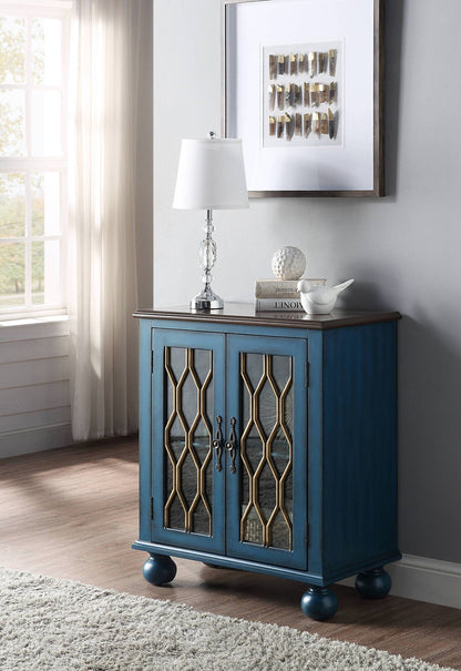 Lassie Antique Blue Finish Console Cabinet - 1st Choice Furniture Direct