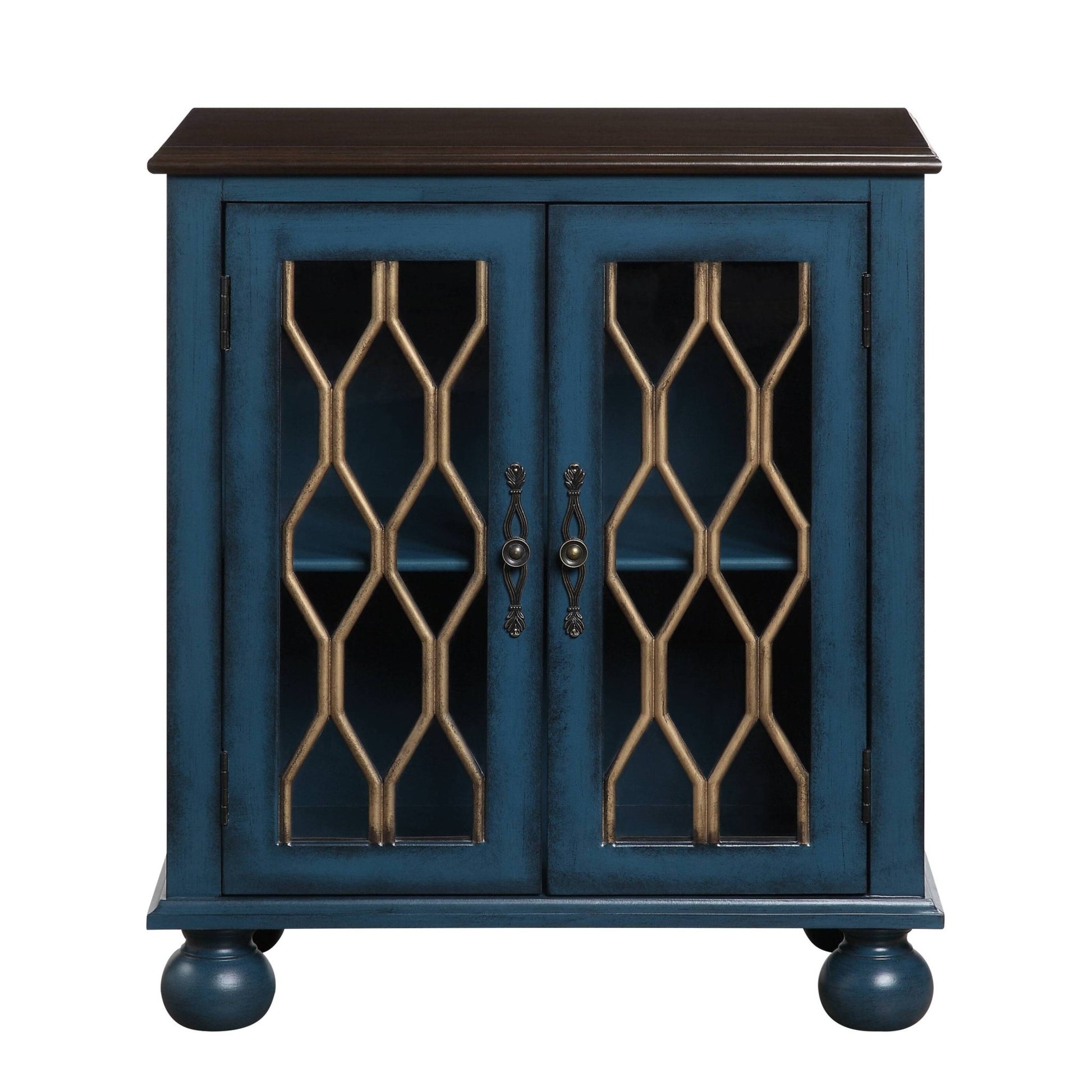 Lassie Antique Blue Finish Console Cabinet - 1st Choice Furniture Direct