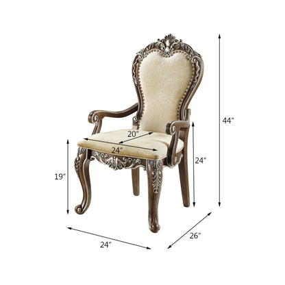 Latisha Antique Oak Finish Arm Chair (Set of 2) - 1st Choice Furniture Direct