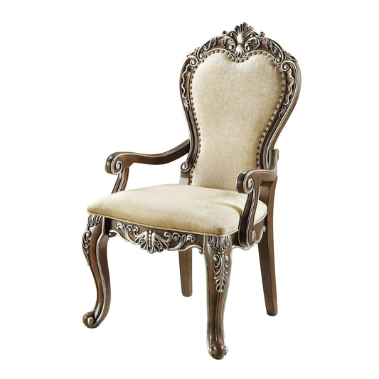 Latisha Antique Oak Finish Arm Chair (Set of 2) - 1st Choice Furniture Direct