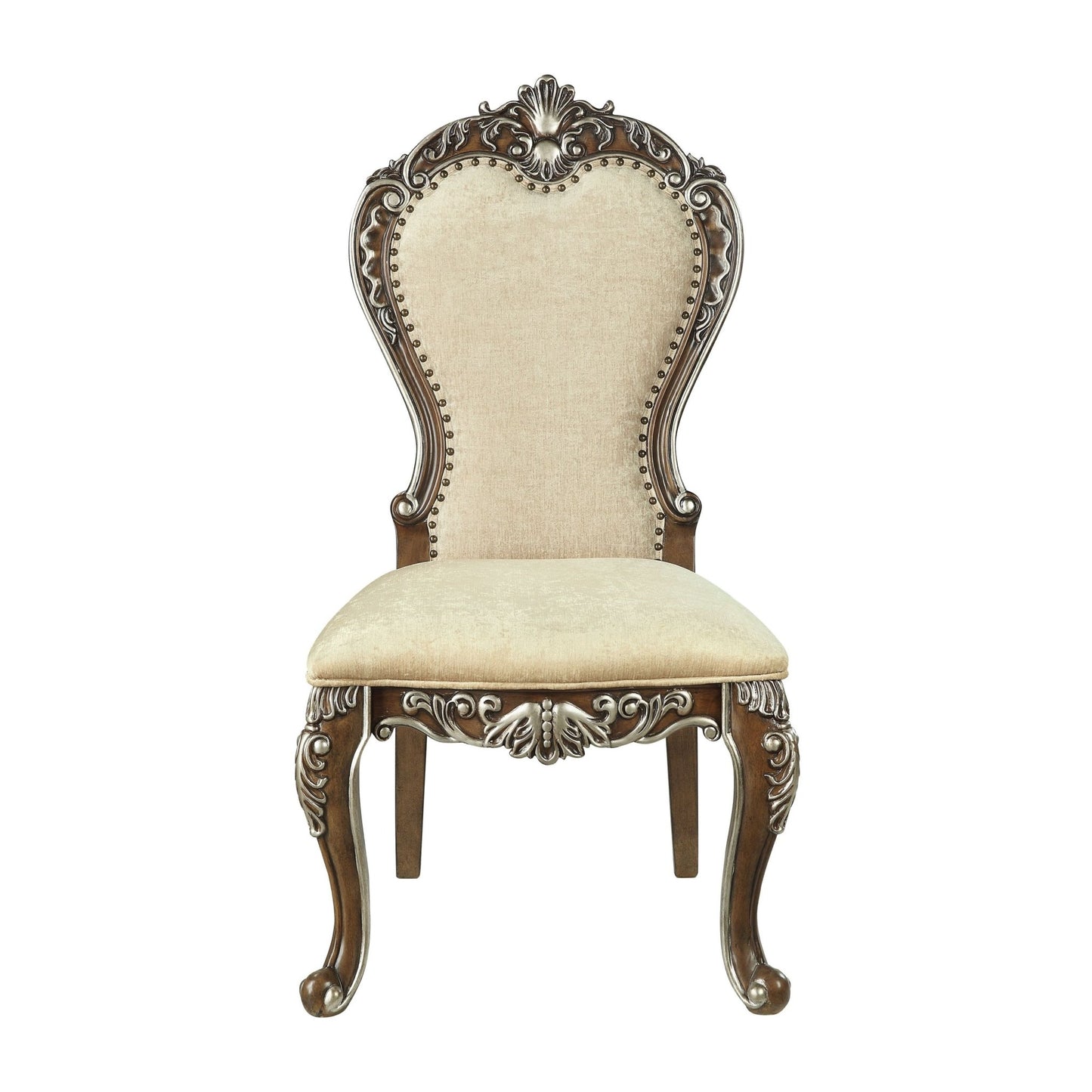 Latisha Antique Oak Finish Side Chair (Armless Chair) (Set of 2) - 1st Choice Furniture Direct