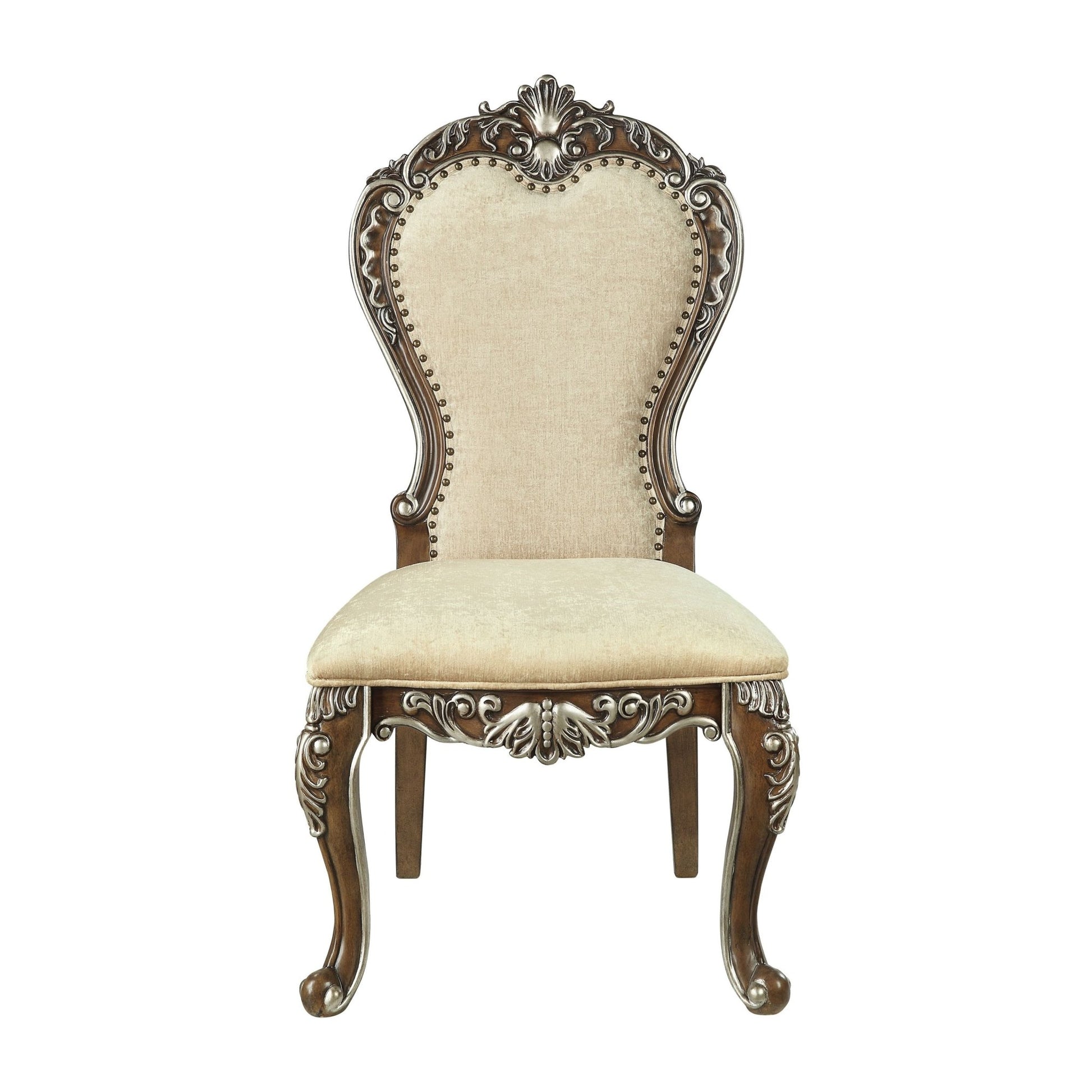 Latisha Antique Oak Finish Side Chair (Armless Chair) (Set of 2) - 1st Choice Furniture Direct