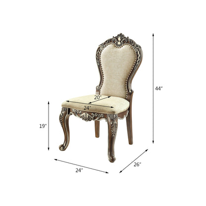 Latisha Antique Oak Finish Side Chair (Armless Chair) (Set of 2) - 1st Choice Furniture Direct