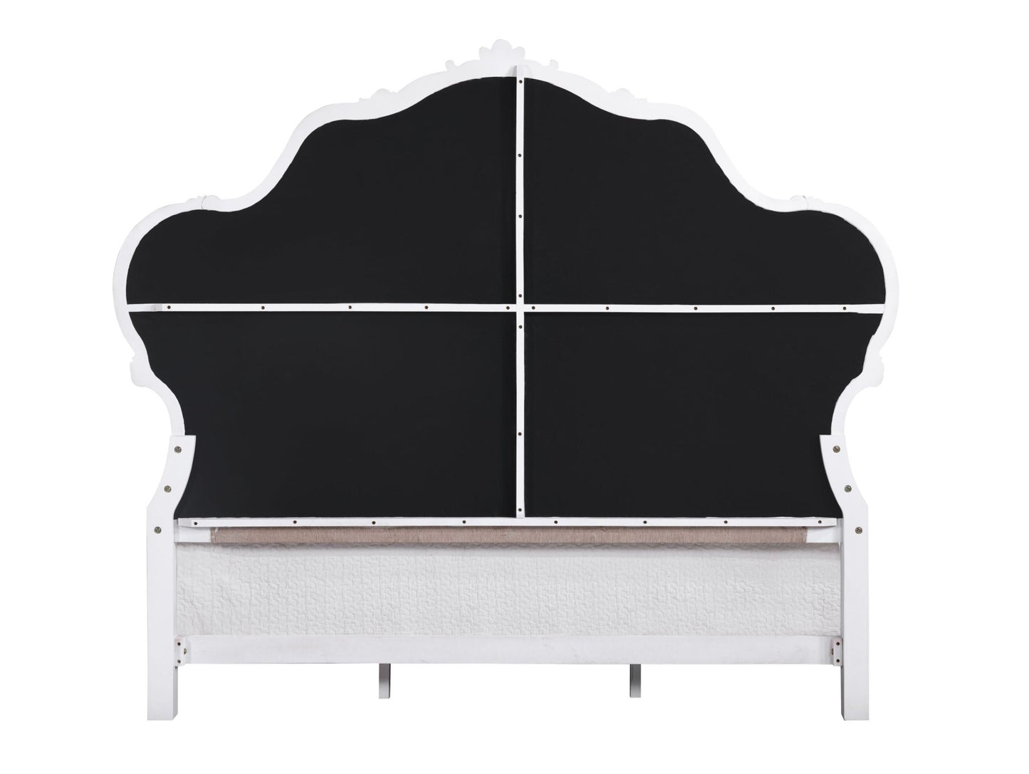 Latisha Fabric & White Finish Queen Bed - 1st Choice Furniture Direct