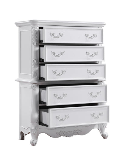 Latisha White Finish Chest - 1st Choice Furniture Direct