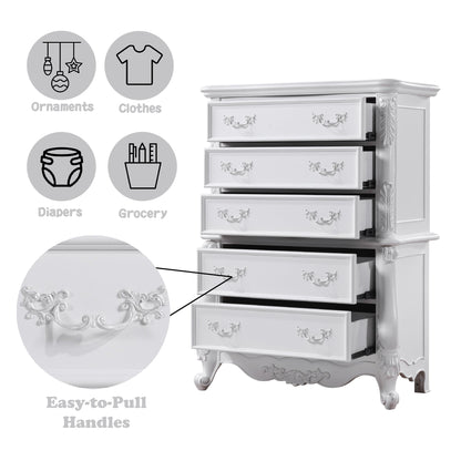 Latisha White Finish Chest - 1st Choice Furniture Direct