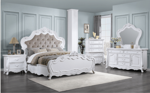 Latisha White Finish Nightstand - 1st Choice Furniture Direct