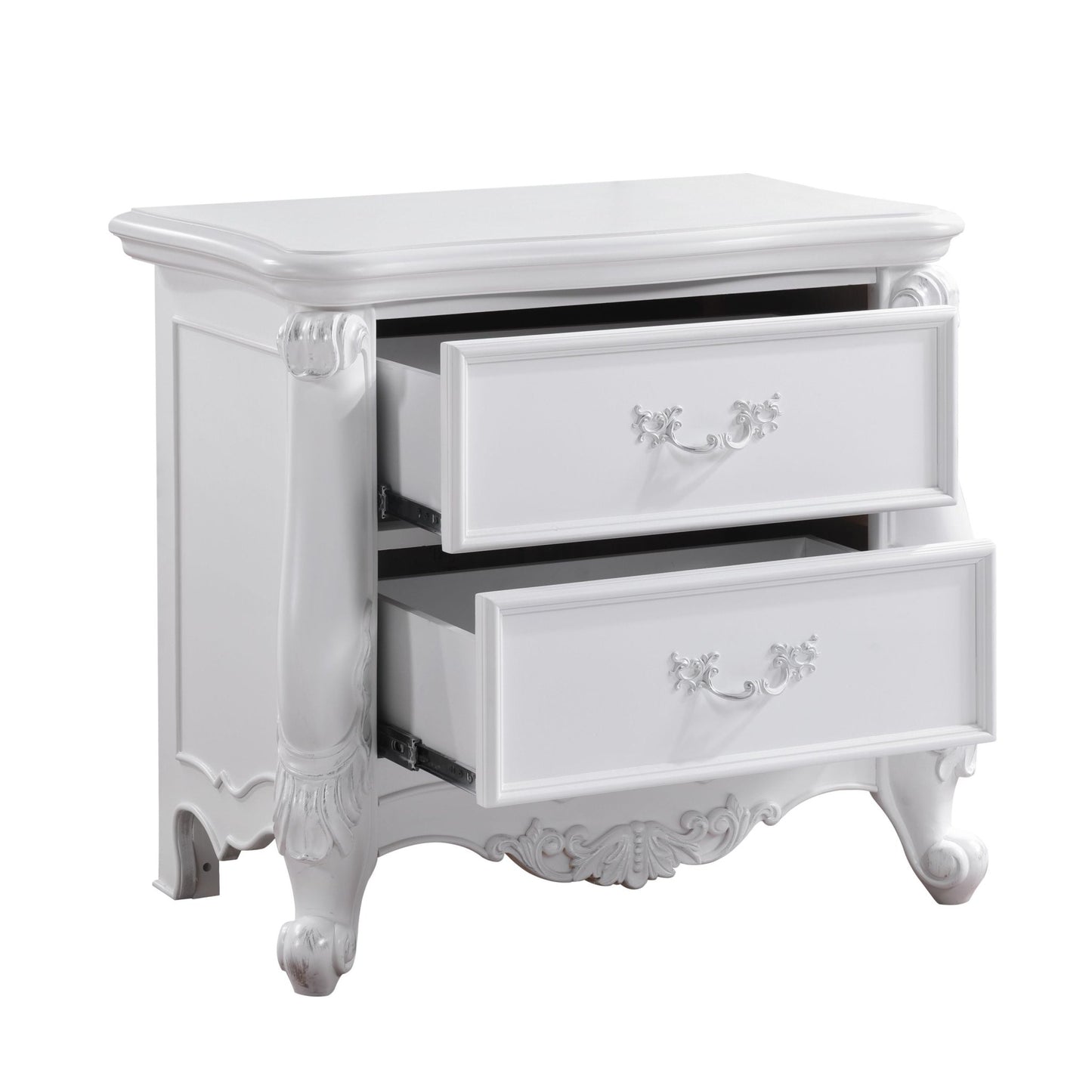 Latisha White Finish Nightstand - 1st Choice Furniture Direct
