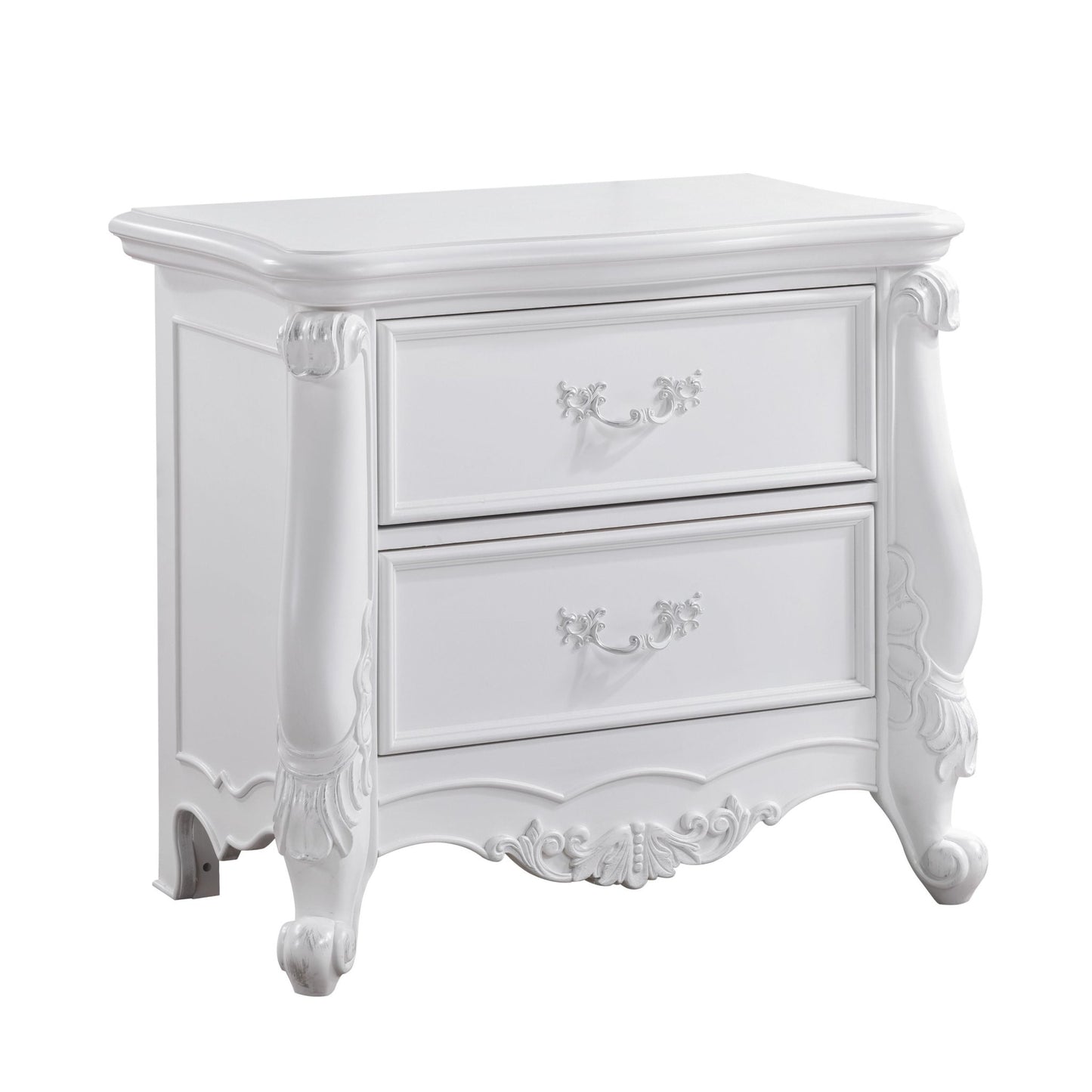 Latisha White Finish Nightstand - 1st Choice Furniture Direct