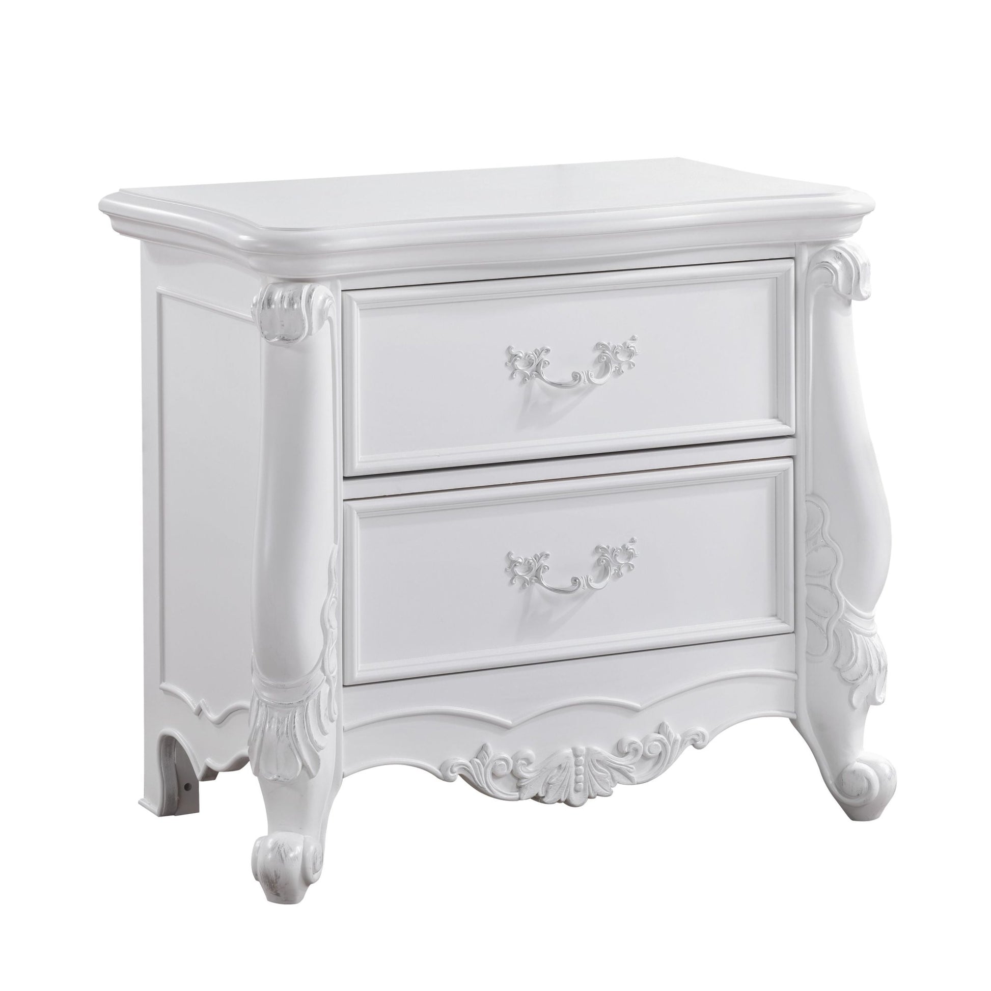 Latisha White Finish Nightstand - 1st Choice Furniture Direct