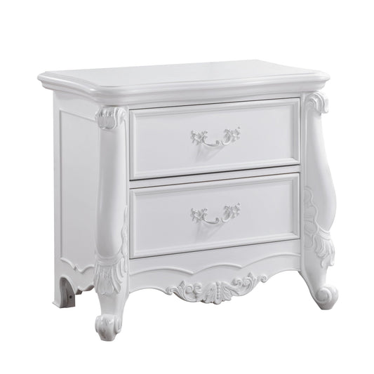 Latisha White Finish Nightstand - 1st Choice Furniture Direct