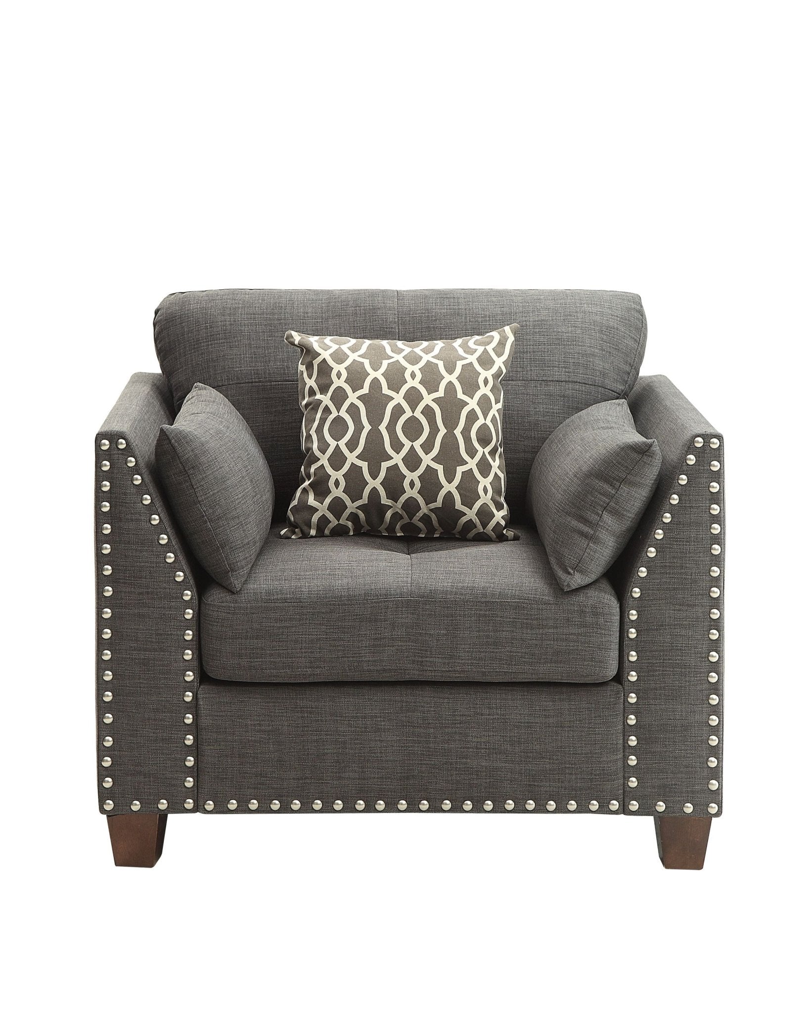 Laurissa Light Charcoal Linen Chair W/3 Pillows - 1st Choice Furniture Direct
