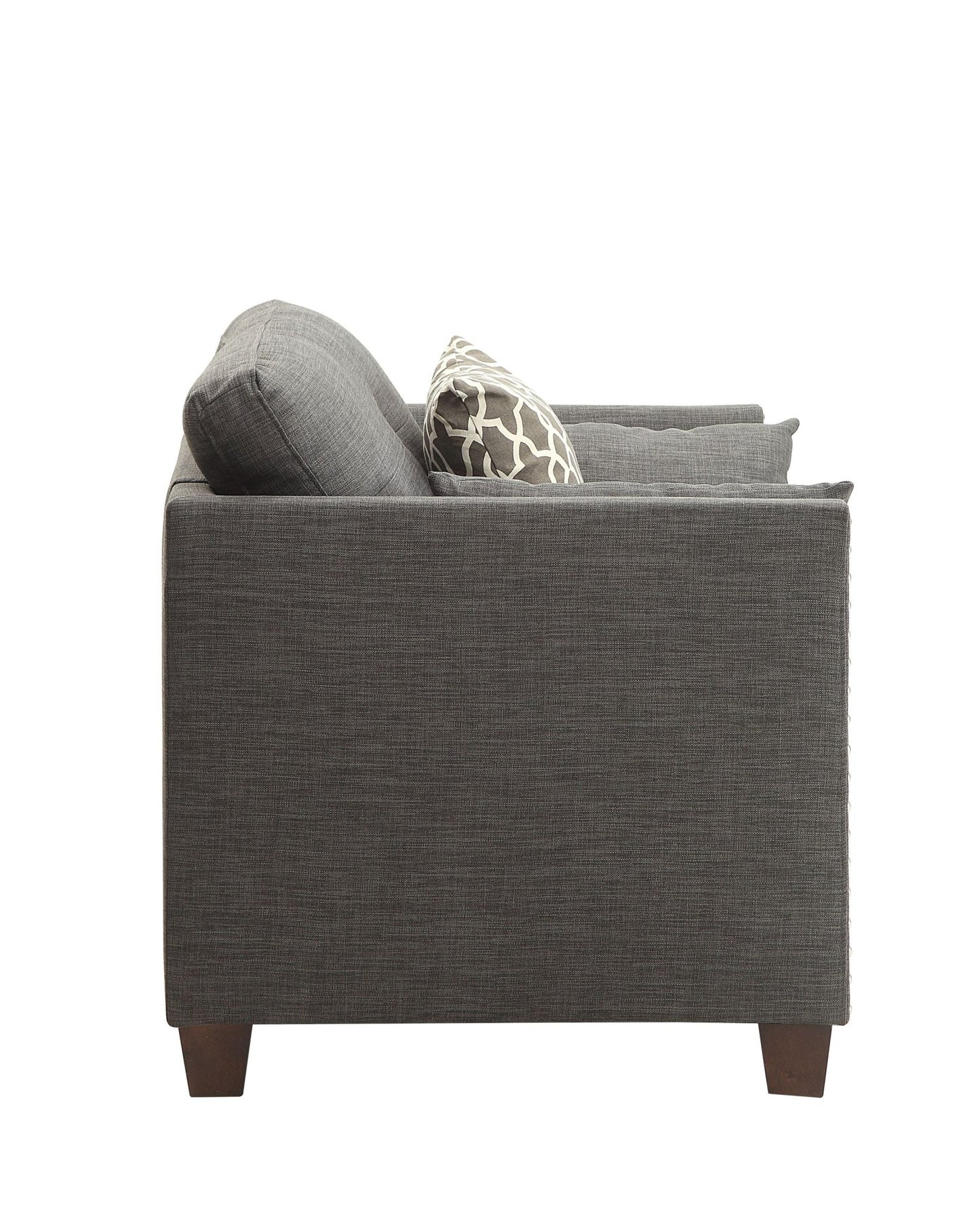 Laurissa Light Charcoal Linen Chair W/3 Pillows - 1st Choice Furniture Direct