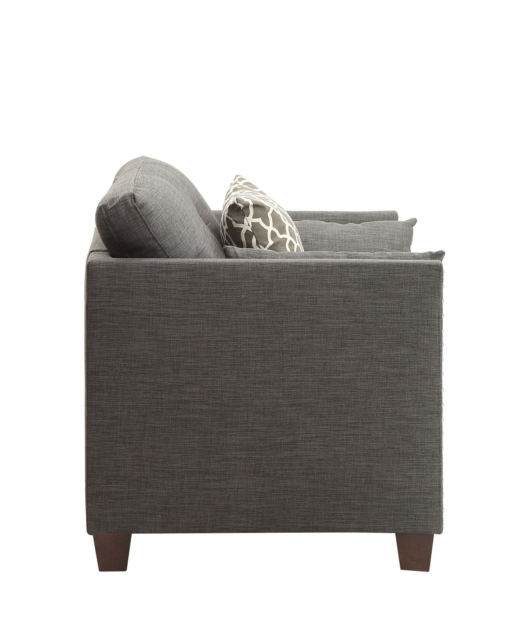 Laurissa Light Charcoal Linen Chair W/3 Pillows - 1st Choice Furniture Direct