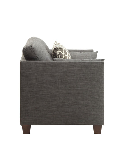 Laurissa Light Charcoal Linen Chair W/3 Pillows - 1st Choice Furniture Direct