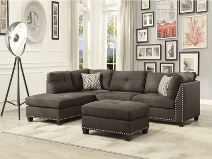 Laurissa Warm Taupe Gray Ottoman - 1st Choice Furniture Direct