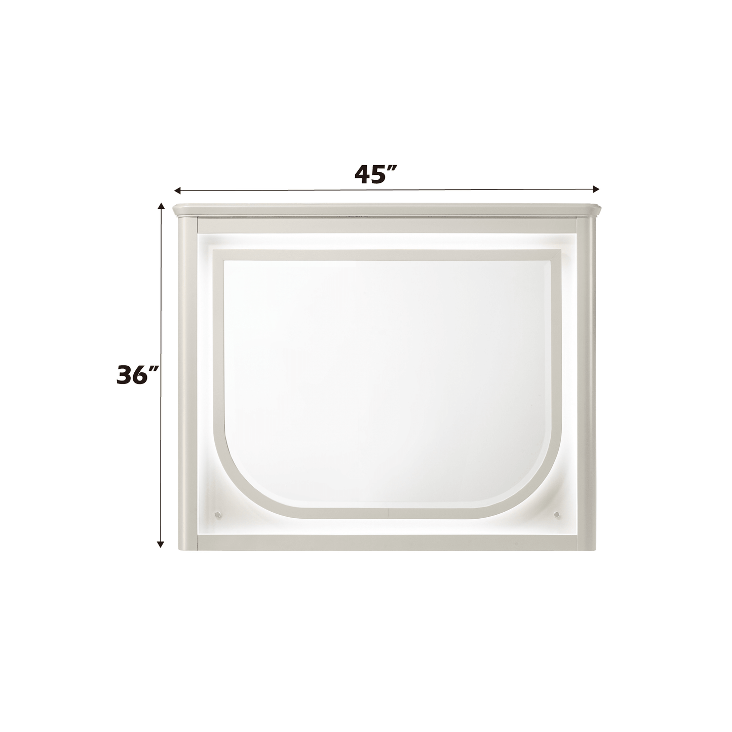 Laveda Pearl White Finish Mirror w/LED - 1st Choice Furniture Direct