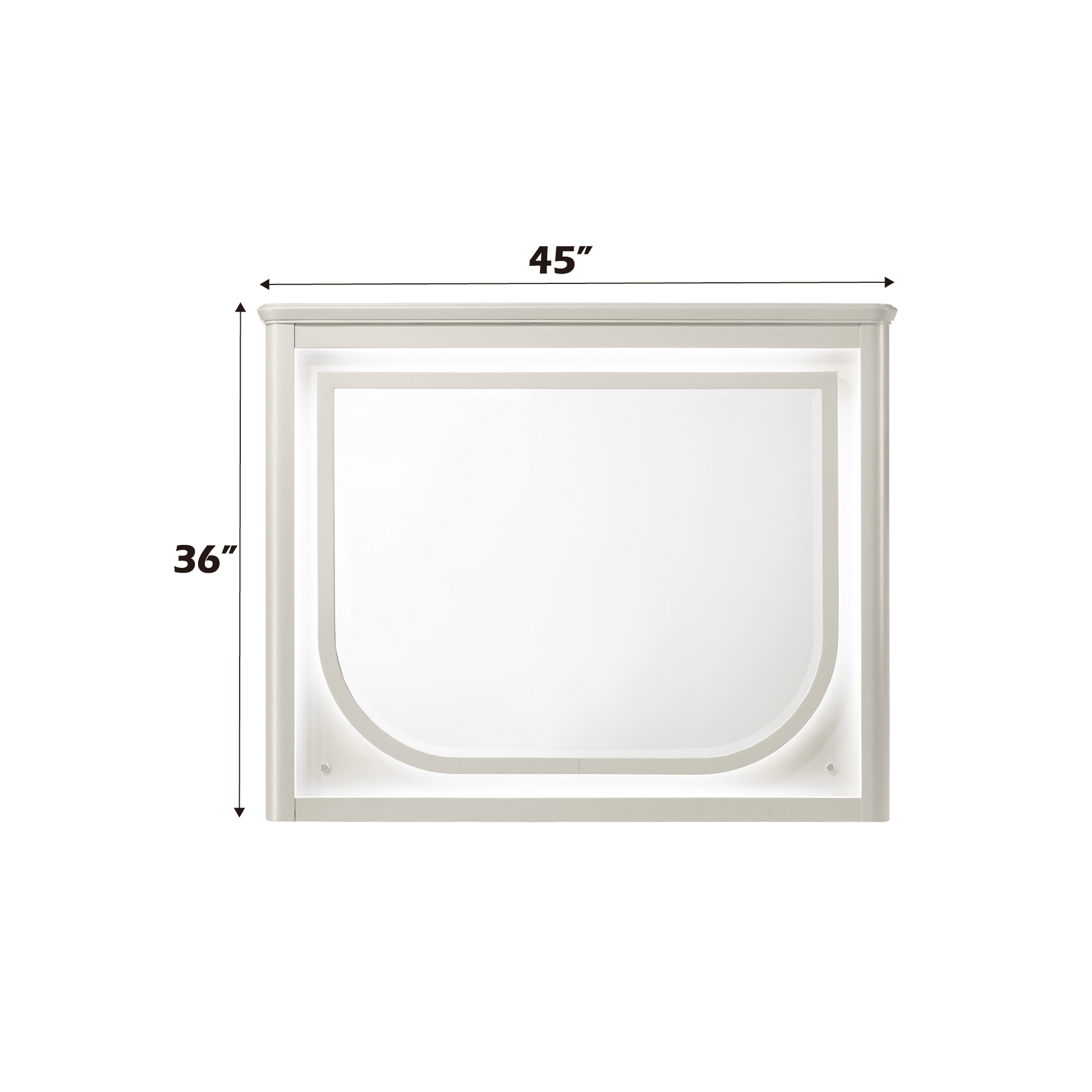 Laveda Pearl White Finish Mirror w/LED - 1st Choice Furniture Direct