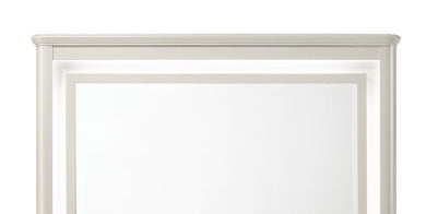 Laveda Pearl White Finish Mirror w/LED - 1st Choice Furniture Direct