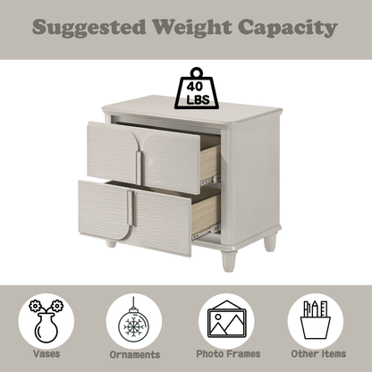 Laveda Pearl White Finish Nightstand - 1st Choice Furniture Direct