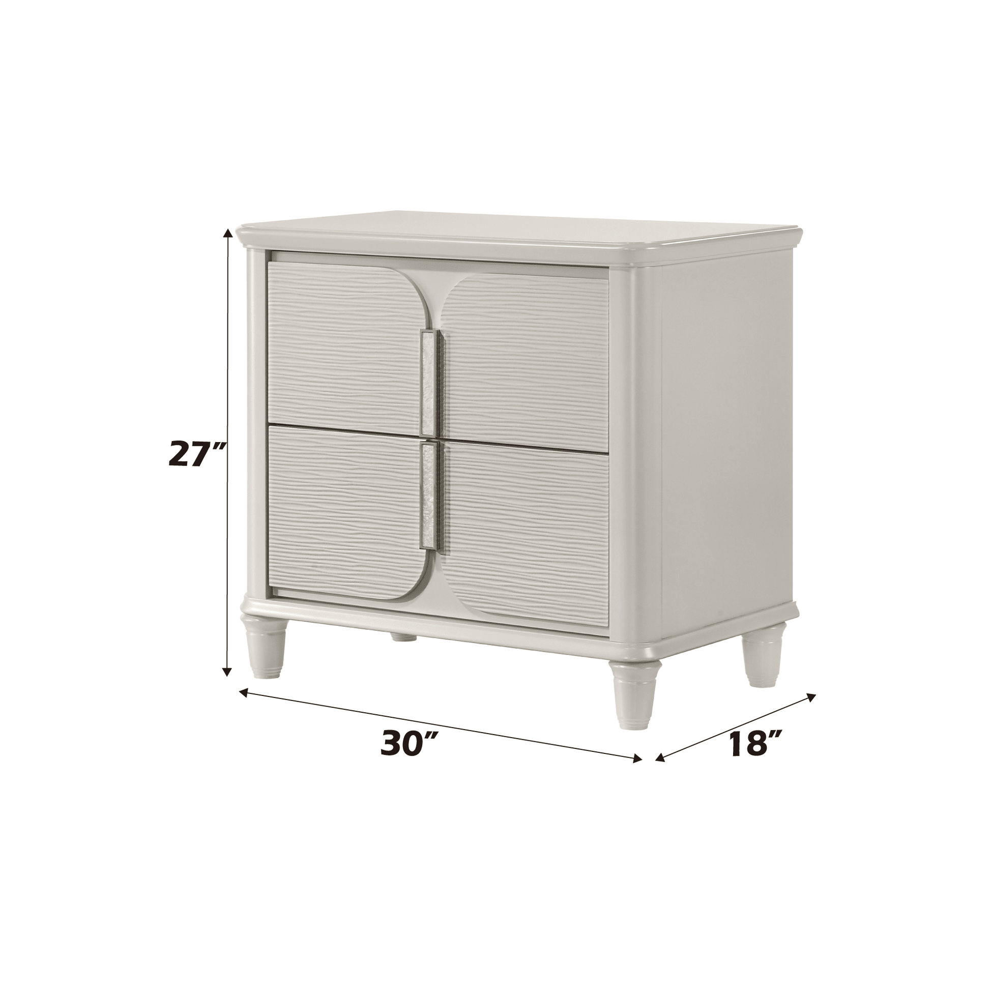 Laveda Pearl White Finish Nightstand - 1st Choice Furniture Direct