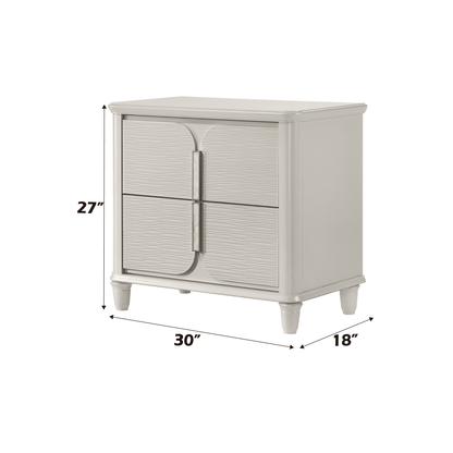 Laveda Pearl White Finish Nightstand - 1st Choice Furniture Direct