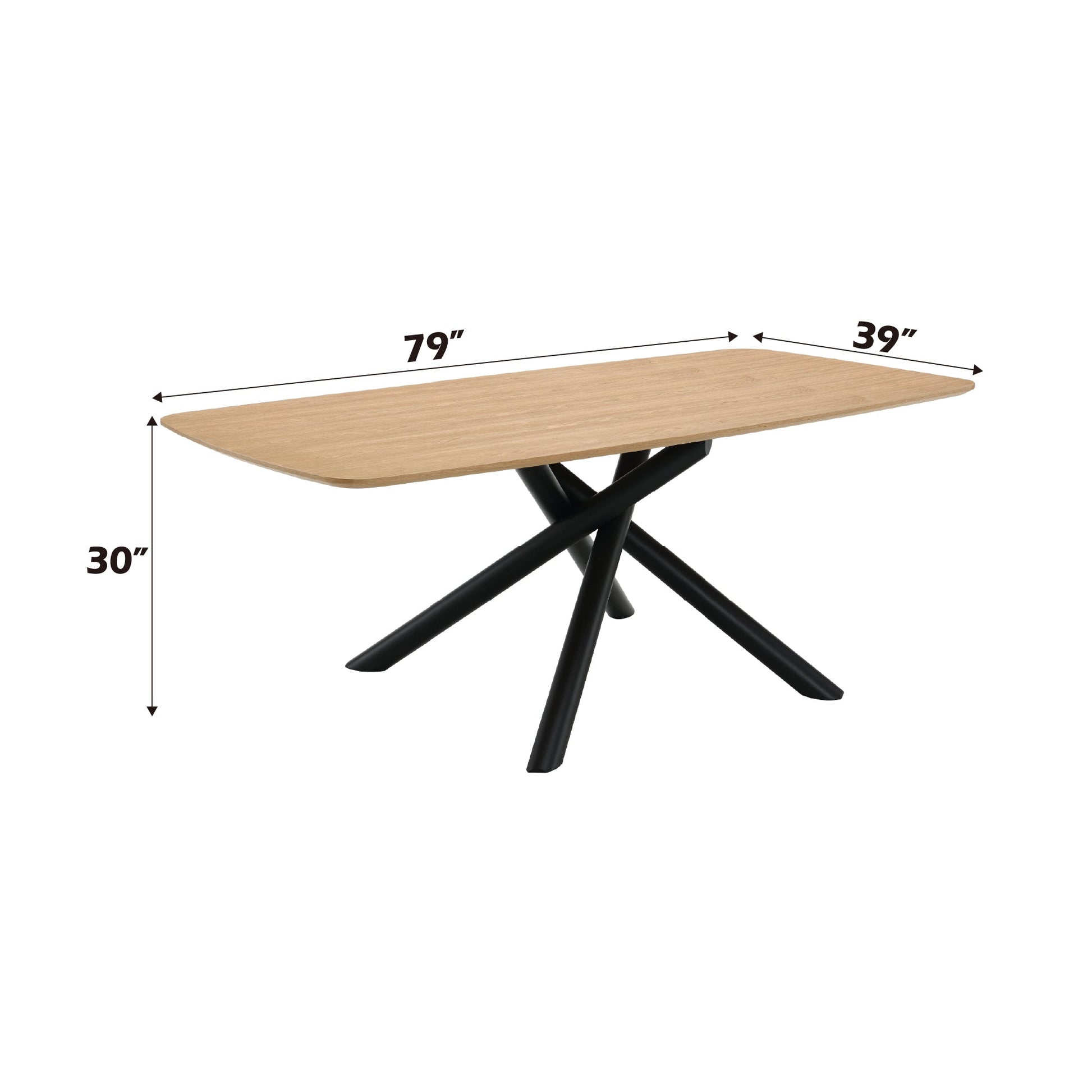Lawton Natural & Black Finish Dining Table - 1st Choice Furniture Direct