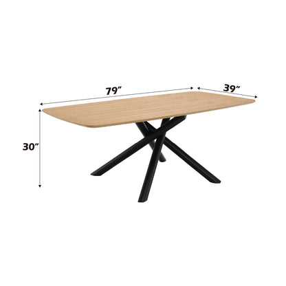 Lawton Natural & Black Finish Dining Table - 1st Choice Furniture Direct