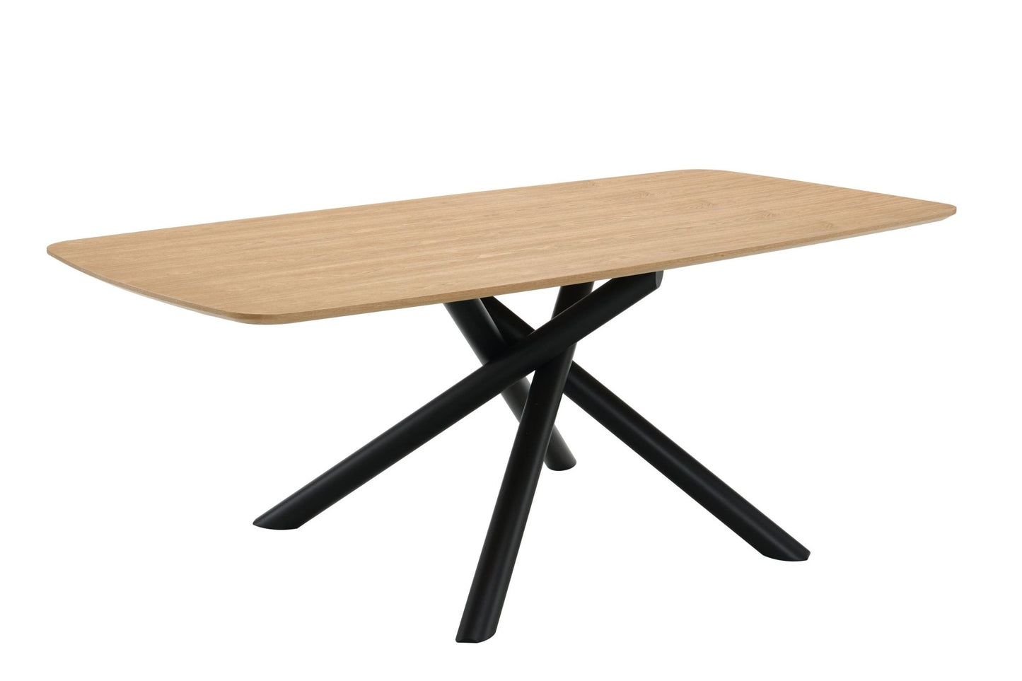 Lawton Natural & Black Finish Dining Table - 1st Choice Furniture Direct