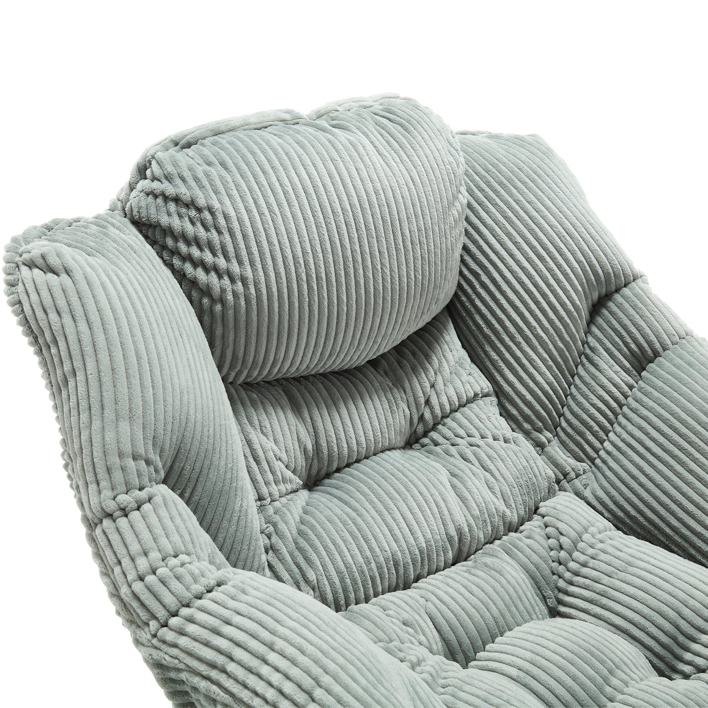 Lazy Chair with Ottoman, Modern Lounge Accent Chair with Armrests and a Side Pocket, Leisure Upholstered Sofa Chair Reading Chair with Footrest for Small Space, Corner Chair - Light green - 1st Choice Furniture Direct