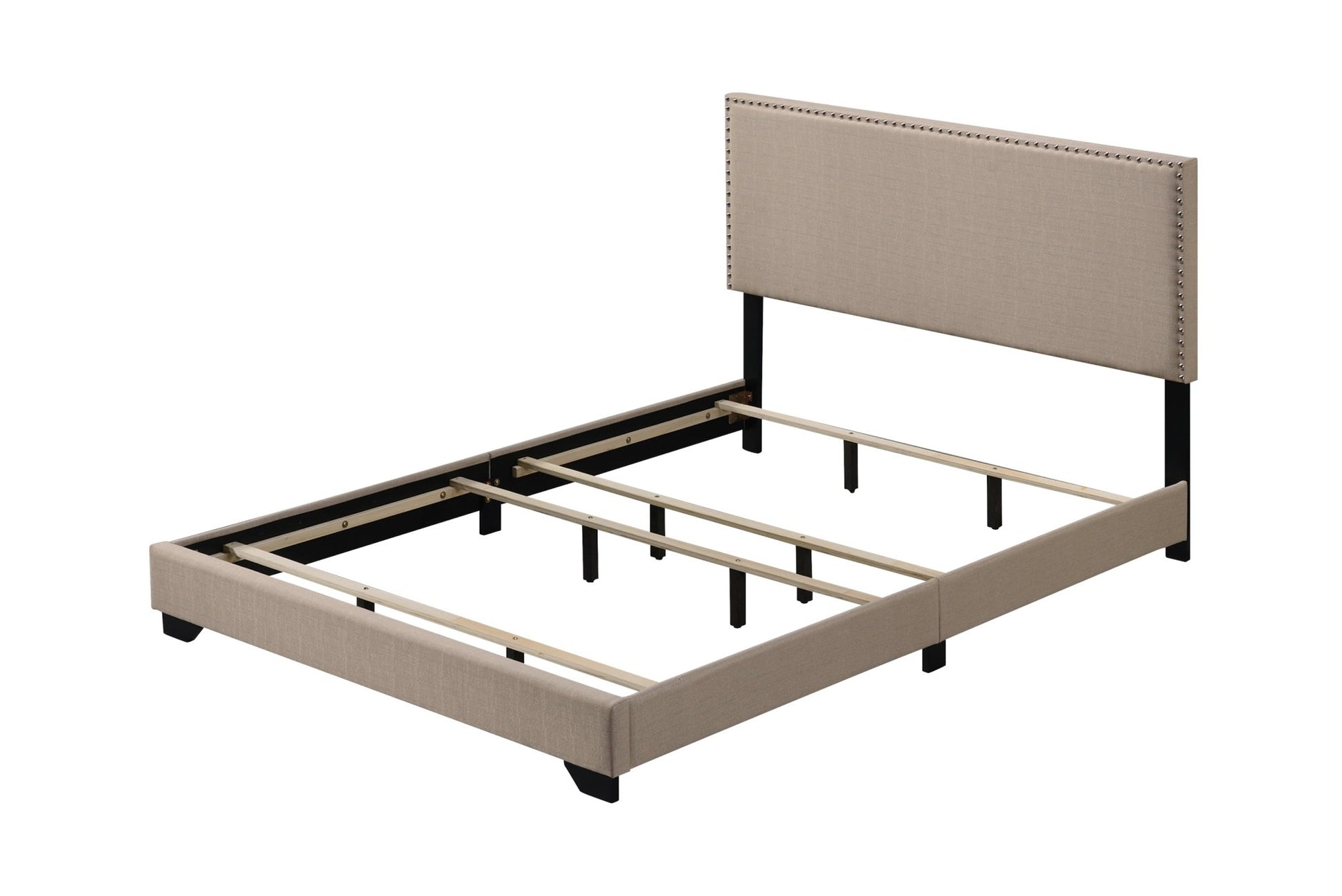 Leandros Beige Fabric Queen Bed - 1st Choice Furniture Direct