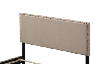Leandros Beige Fabric Queen Bed - 1st Choice Furniture Direct