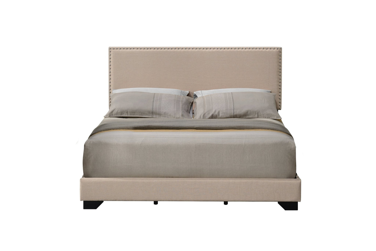 Leandros Beige Fabric Queen Bed - 1st Choice Furniture Direct