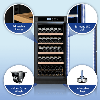 LED Touch Screen Black Grape Wine Cooler - 1st Choice Furniture Direct