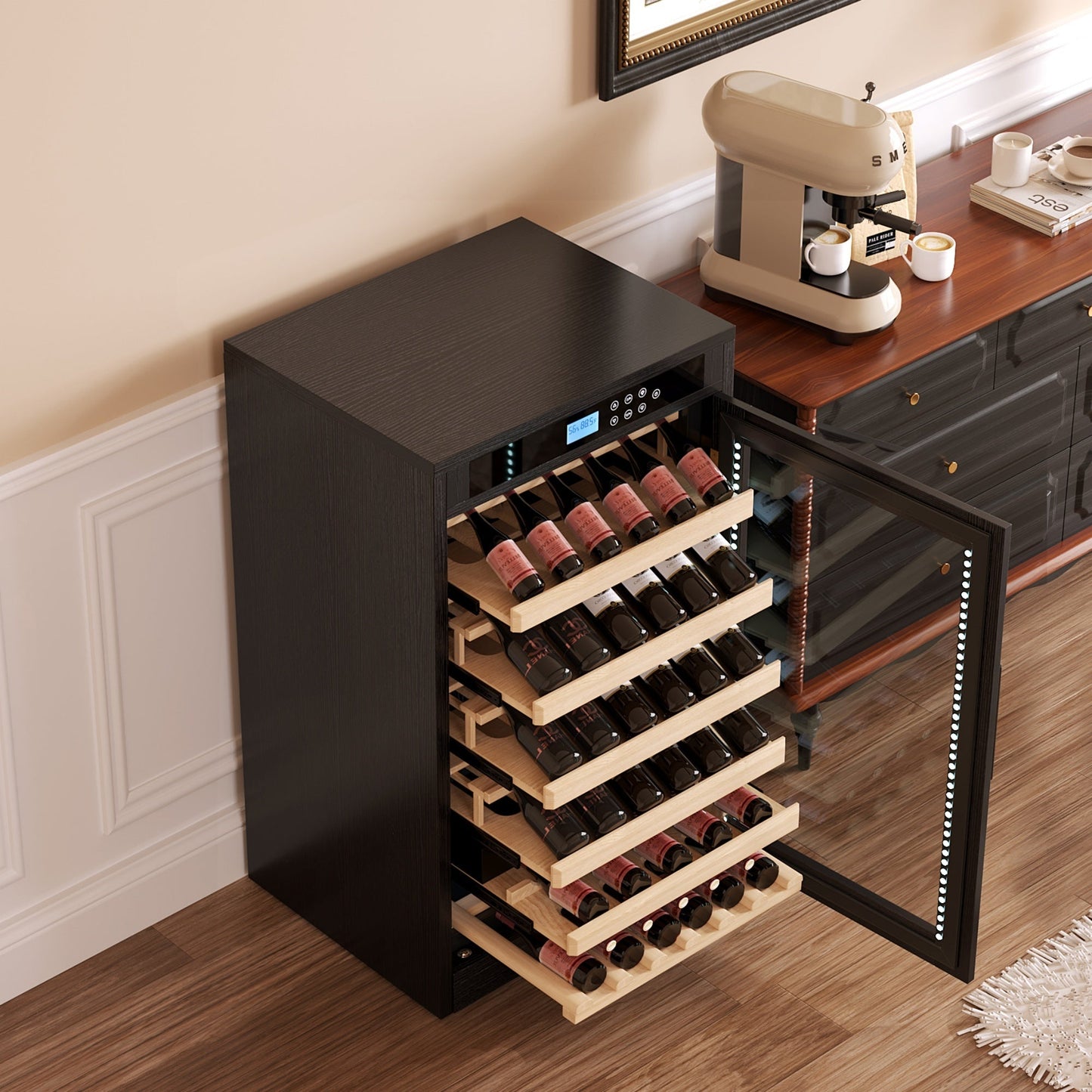 LED Touch Screen Black Grape Wine Cooler - 1st Choice Furniture Direct