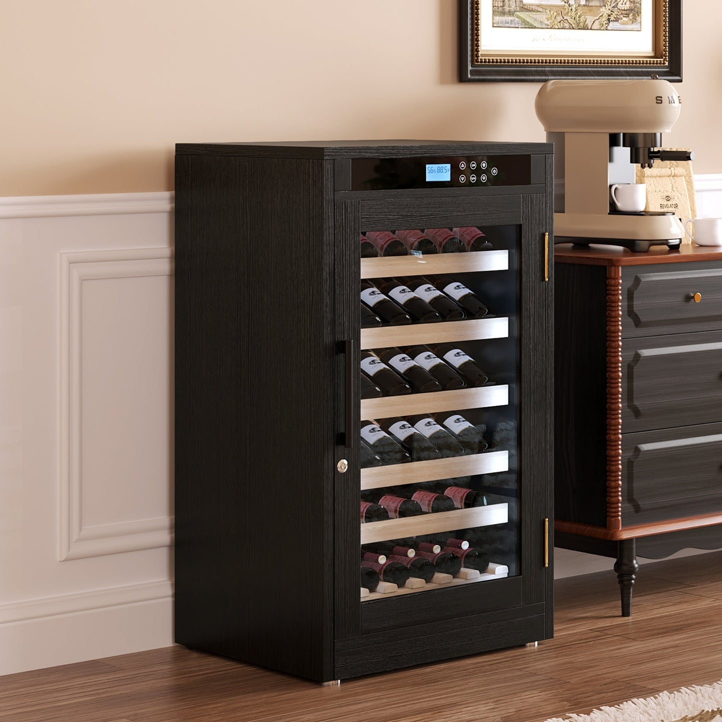LED Touch Screen Display Constant Temperature Black Grape Wine Cooler - 1st Choice Furniture Direct