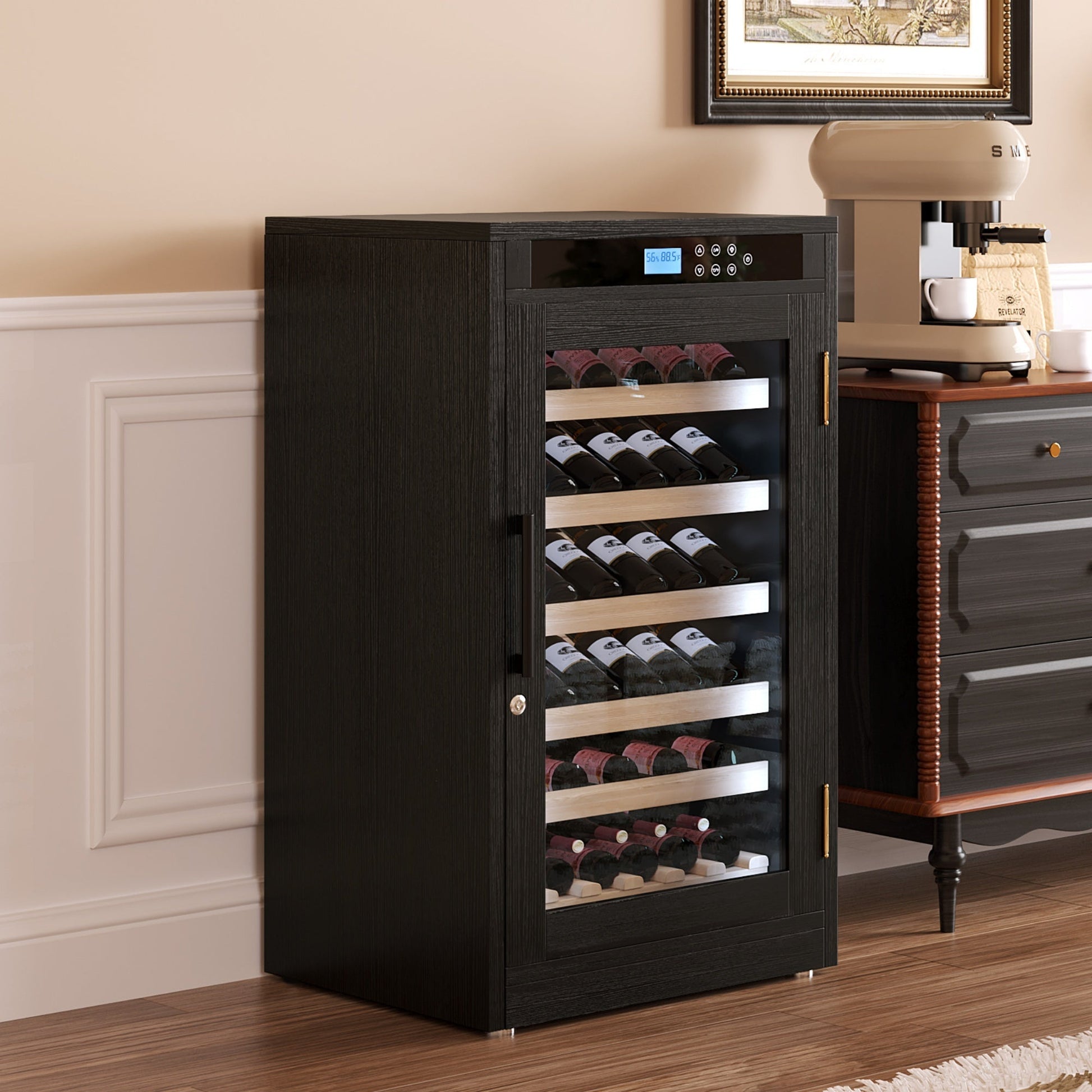 LED Touch Screen Display Constant Temperature Black Grape Wine Cooler - 1st Choice Furniture Direct
