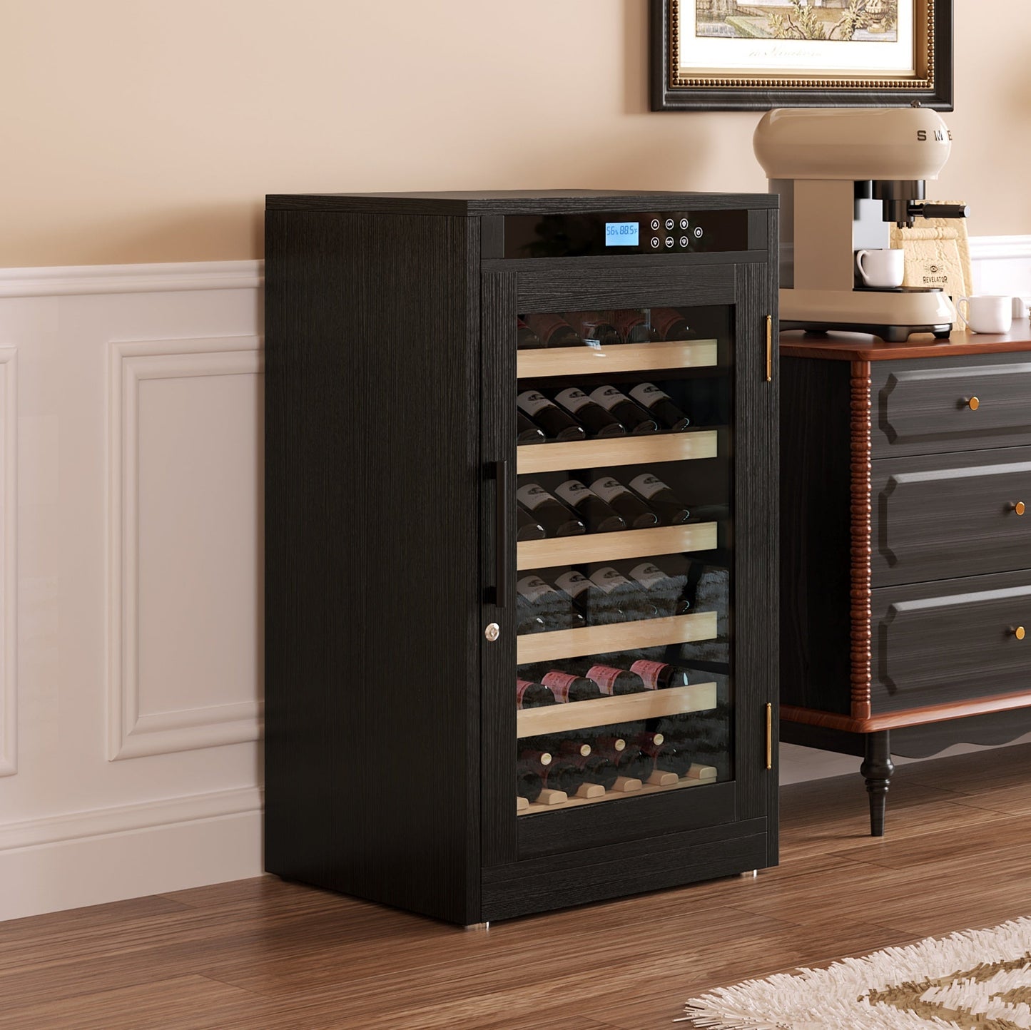 LED Touch Screen Display Constant Temperature Black Grape Wine Cooler - 1st Choice Furniture Direct