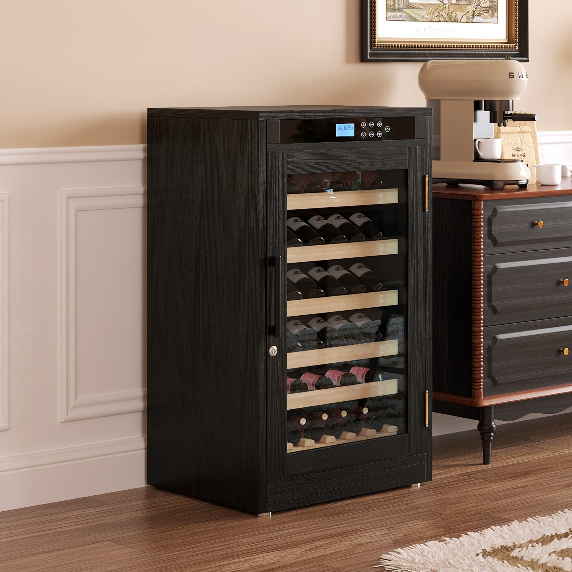 LED Touch Screen Display Constant Temperature Black Grape Wine Cooler - 1st Choice Furniture Direct