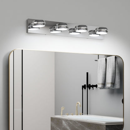 LED Vanity Lights 28in Bathroom Lights Fixtures over Mirror 4 Light LED Lighting Fixture for Bathroom 18W Mirror Lighting Fixture Modern Bath Light Bar Chrome Bath - 1st Choice Furniture Direct