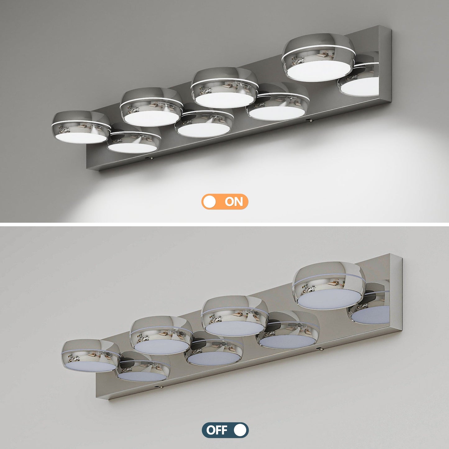 LED Vanity Lights 28in Bathroom Lights Fixtures over Mirror 4 Light LED Lighting Fixture for Bathroom 18W Mirror Lighting Fixture Modern Bath Light Bar Chrome Bath - 1st Choice Furniture Direct