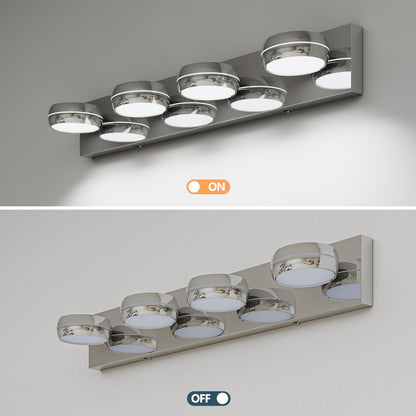 LED Vanity Lights 28in Bathroom Lights Fixtures over Mirror 4 Light LED Lighting Fixture for Bathroom 18W Mirror Lighting Fixture Modern Bath Light Bar Chrome Bath - 1st Choice Furniture Direct