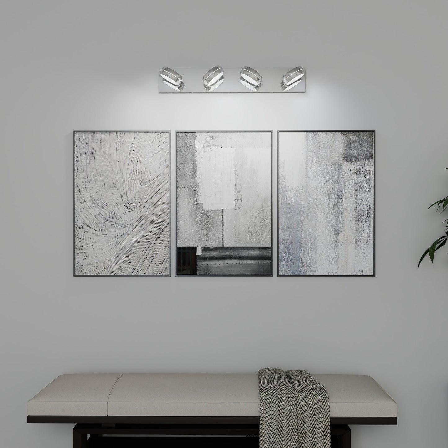 LED Vanity Lights 28in Bathroom Lights Fixtures over Mirror 4 Light LED Lighting Fixture for Bathroom 18W Mirror Lighting Fixture Modern Bath Light Bar Chrome Bath - 1st Choice Furniture Direct