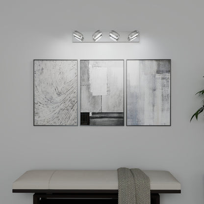 LED Vanity Lights 28in Bathroom Lights Fixtures over Mirror 4 Light LED Lighting Fixture for Bathroom 18W Mirror Lighting Fixture Modern Bath Light Bar Chrome Bath - 1st Choice Furniture Direct