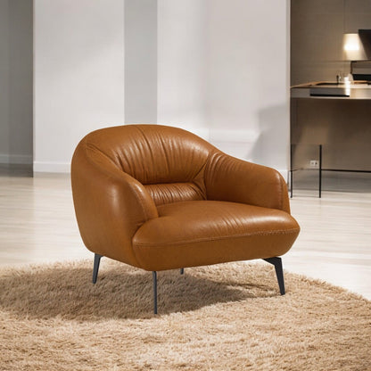 Leonia Cognac Leather Chair - 1st Choice Furniture Direct