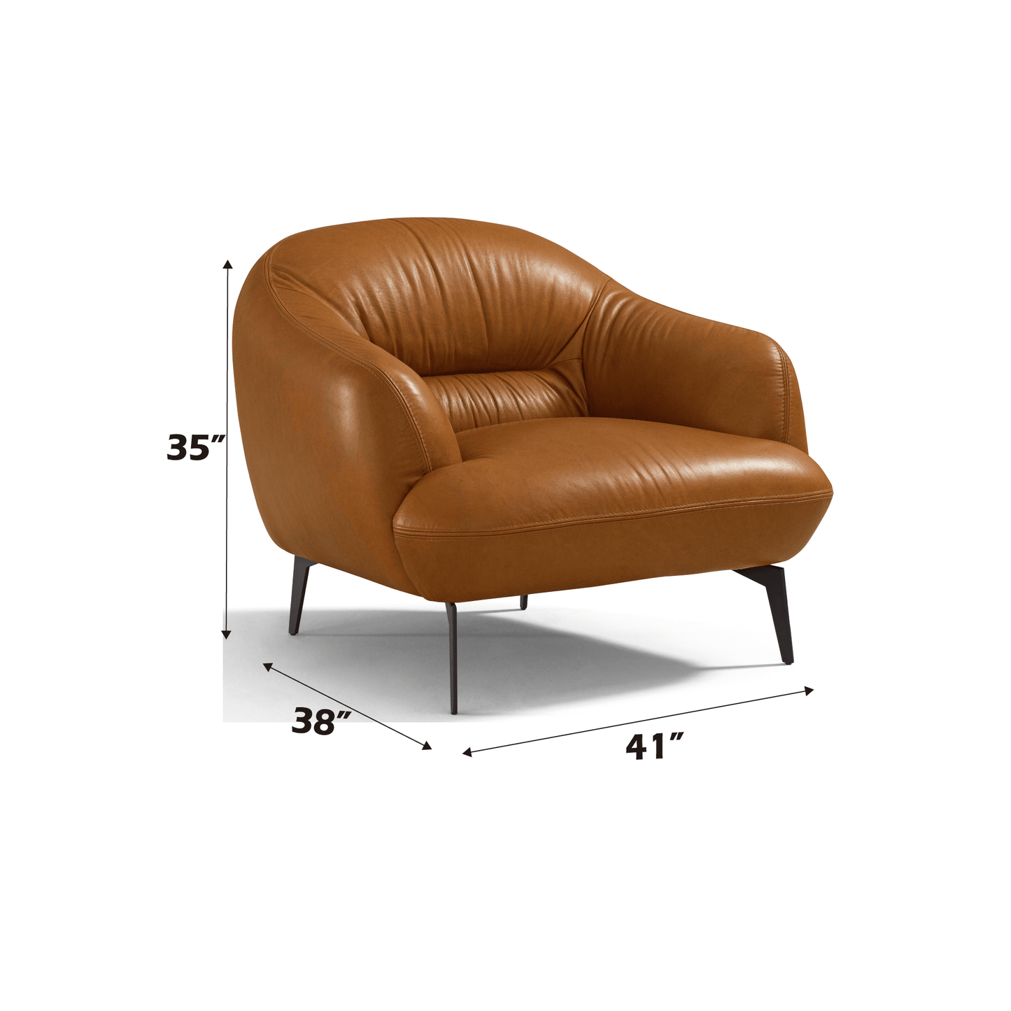 Leonia Cognac Leather Chair - 1st Choice Furniture Direct
